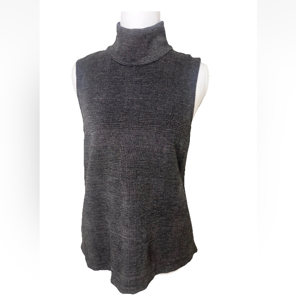 David Lerner Brown Sleeveless Turtleneck